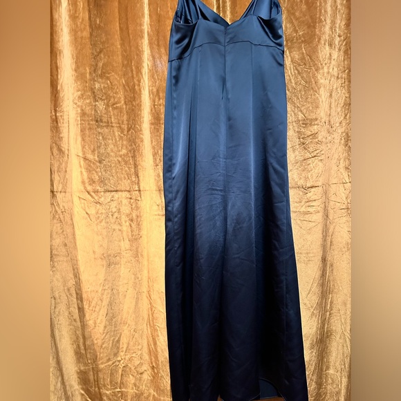 Dessy Collection Cowl-Neck Draped Wrap Maxi Dress with Front Slit - Evergreen - Picture 5 of 7